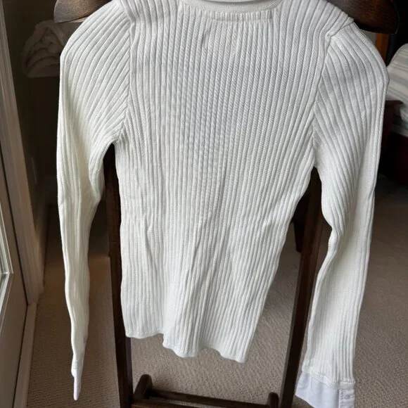 Maeve Layered Ribbed Cardigan Sweater - Picture 5 of 6